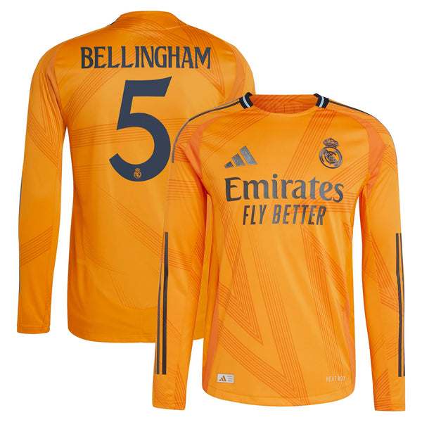 Real Madrid adidas Away Authentic Shirt 2024-25 - Long Sleeve with Bellingham 5 printing