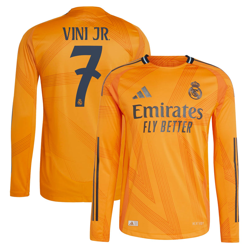 Real Madrid adidas Away Authentic Shirt 2024-25 - Long Sleeve with Vini Jr. 7 printing