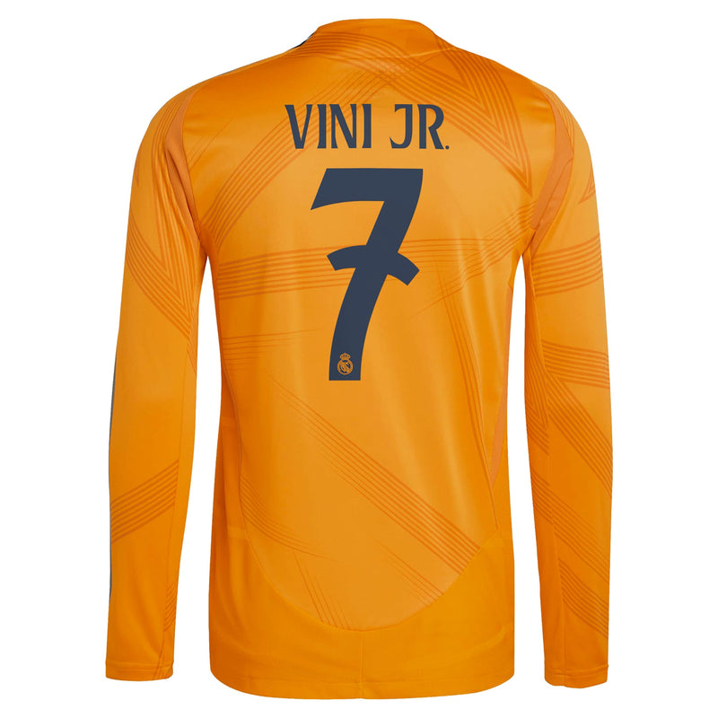 Real Madrid adidas Away Authentic Shirt 2024-25 - Long Sleeve with Vini Jr. 7 printing