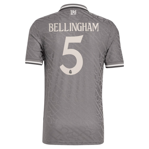 Real Madrid adidas Third Authentic Shirt 2024-25 with Bellingham 5 printing
