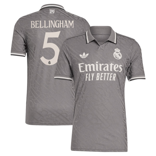 Real Madrid adidas Third Authentic Shirt 2024-25 with Bellingham 5 printing