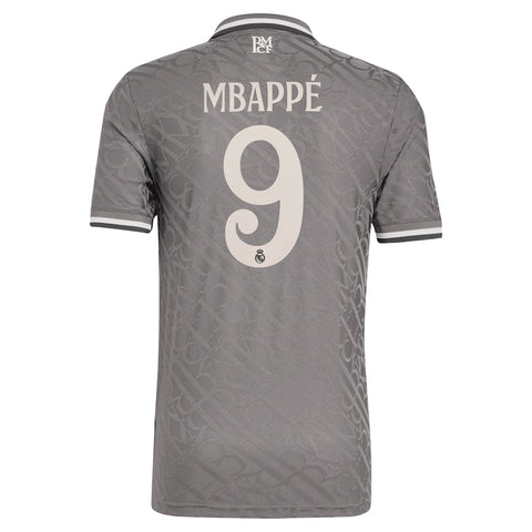Real Madrid adidas Third Authentic Shirt 2024-25 with MBAPPE printing