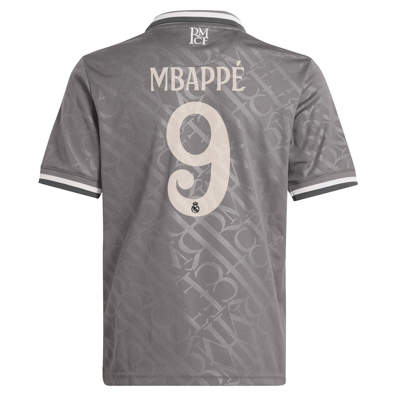 Real Madrid adidas Third Shirt 2024-25 - Kids with Mbappé 9 printing