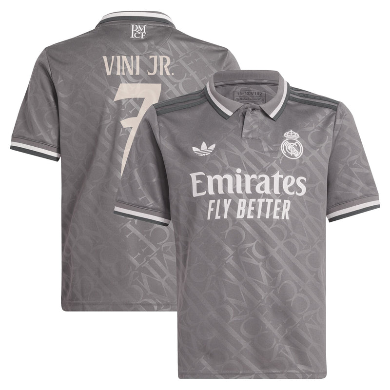 Real Madrid adidas Third Shirt 2024-25 - Kids with Vini Jr. 7 printing