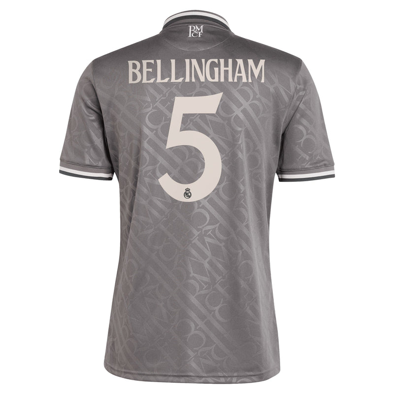 Real Madrid adidas Third Shirt 2024-25 with Bellingham 5 printing