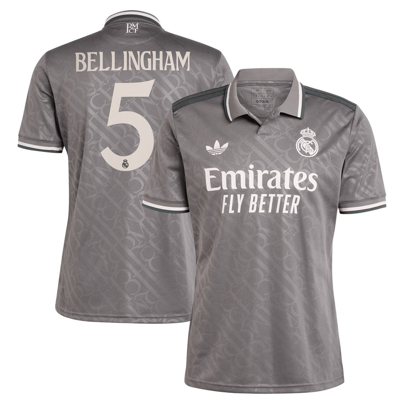 Real Madrid adidas Third Shirt 2024-25 with Bellingham 5 printing Authentic