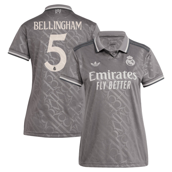 Real Madrid adidas Third Shirt 2024-25 - Womens with Bellingham 5 printing Authentic