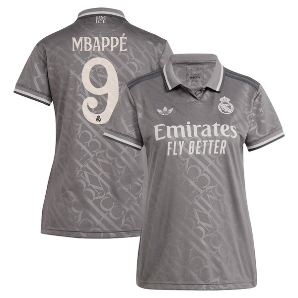 Real Madrid adidas Third Shirt 2024-25 - Womens with Mbappé 9 printing