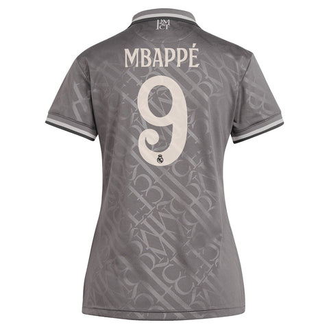 Real Madrid adidas Third Shirt 2024-25 - Womens with Mbappé 9 printing