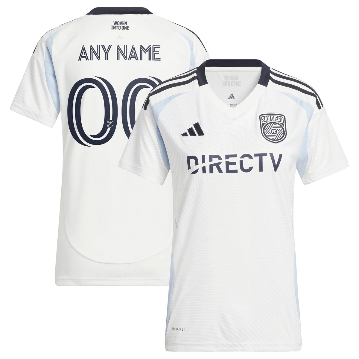 San Diego FC adidas 2025 Woven Into One Custom Jersey - White