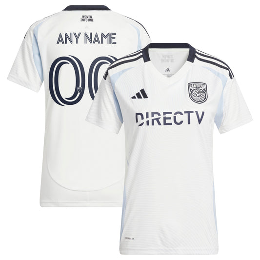 San Diego FC adidas 2025 Woven Into One Custom Jersey - White